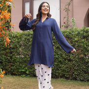 MASTANI – NAVY BLUE | Rayon Co-ord Set