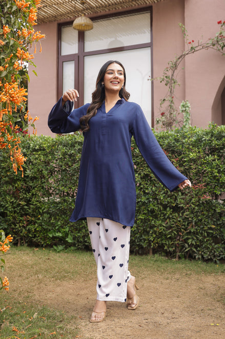 MASTANI – NAVY BLUE | Rayon Co-ord Set