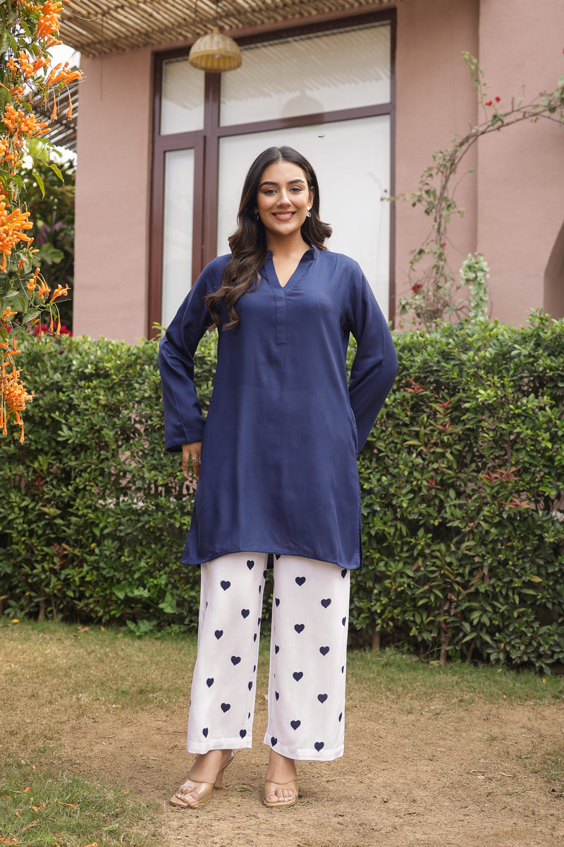 MASTANI – NAVY BLUE | Rayon Co-ord Set
