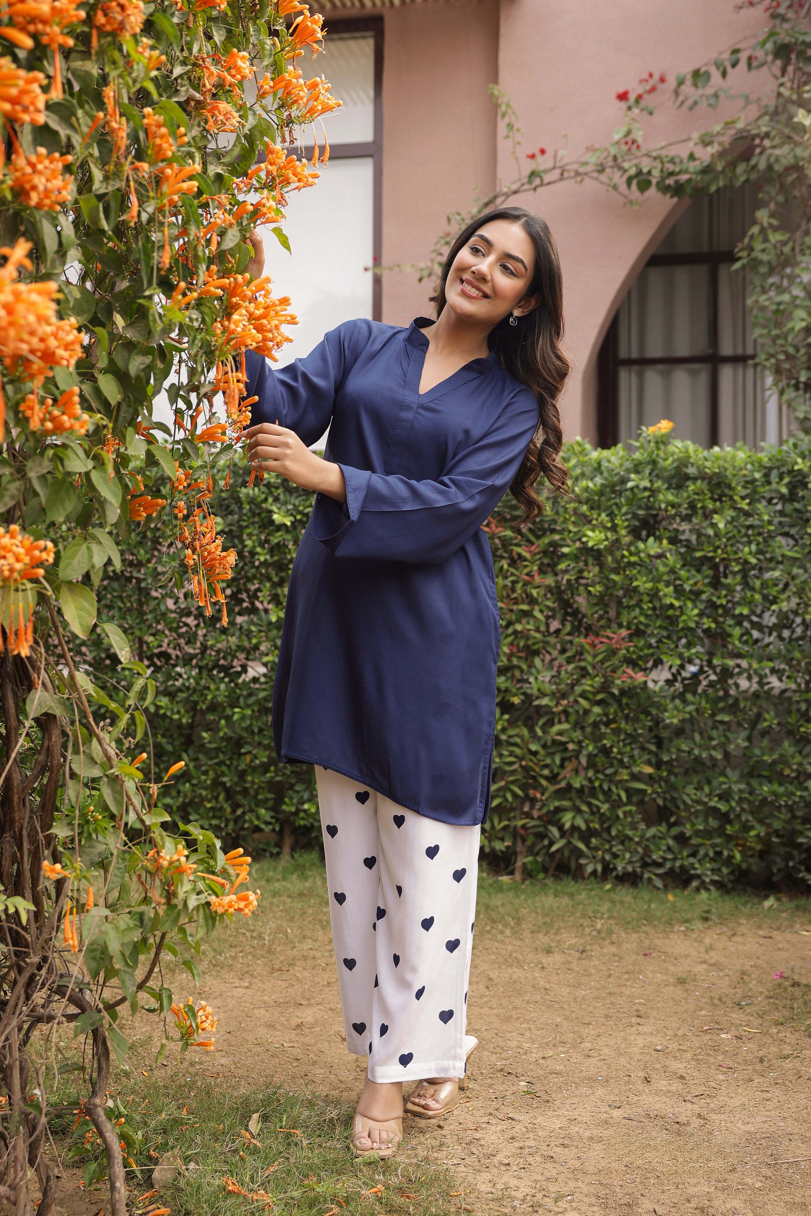 MASTANI – NAVY BLUE | Rayon Co-ord Set