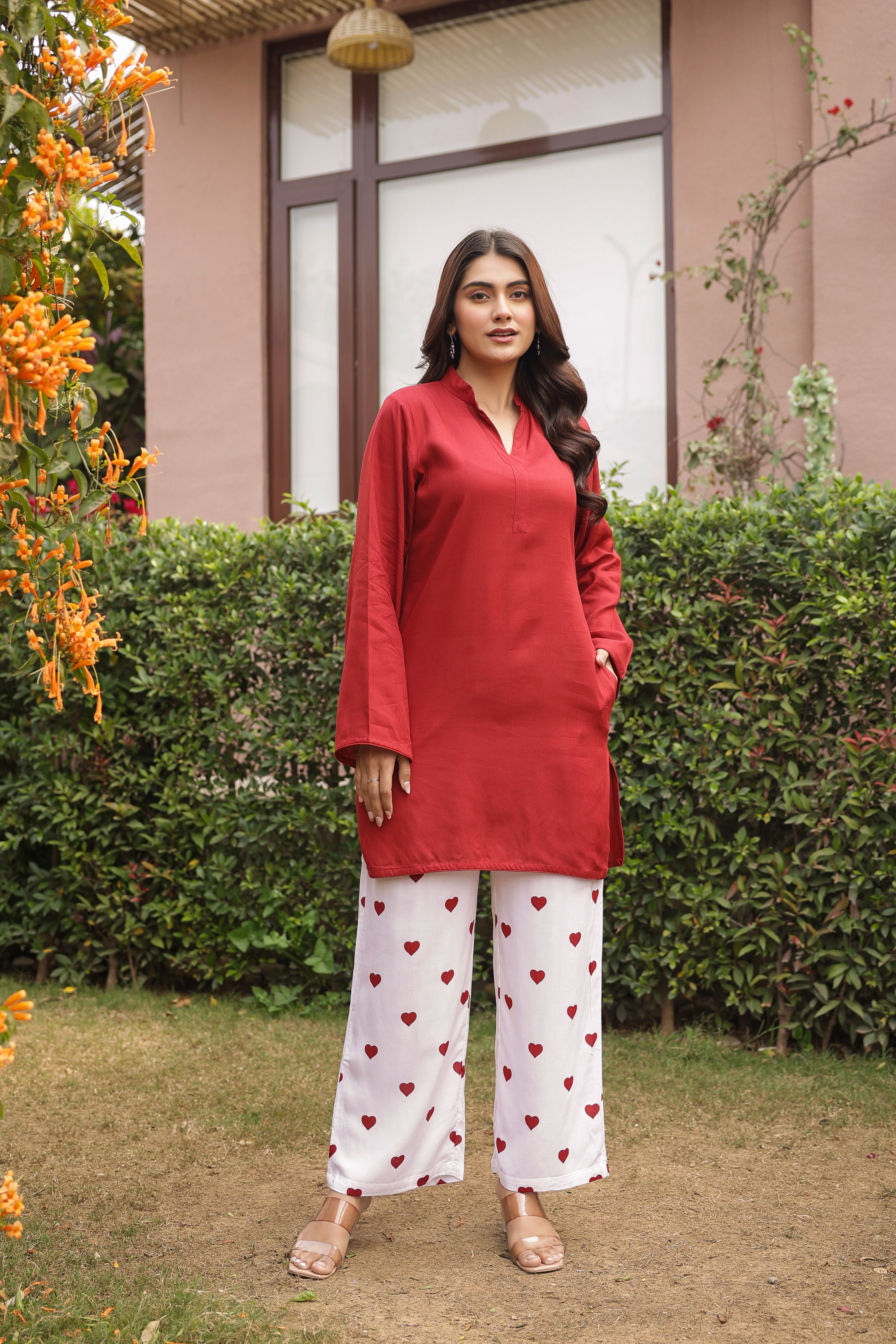 MASTANI –MAROON | Rayon Co-ord Set