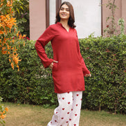 MASTANI –MAROON | Rayon Co-ord Set