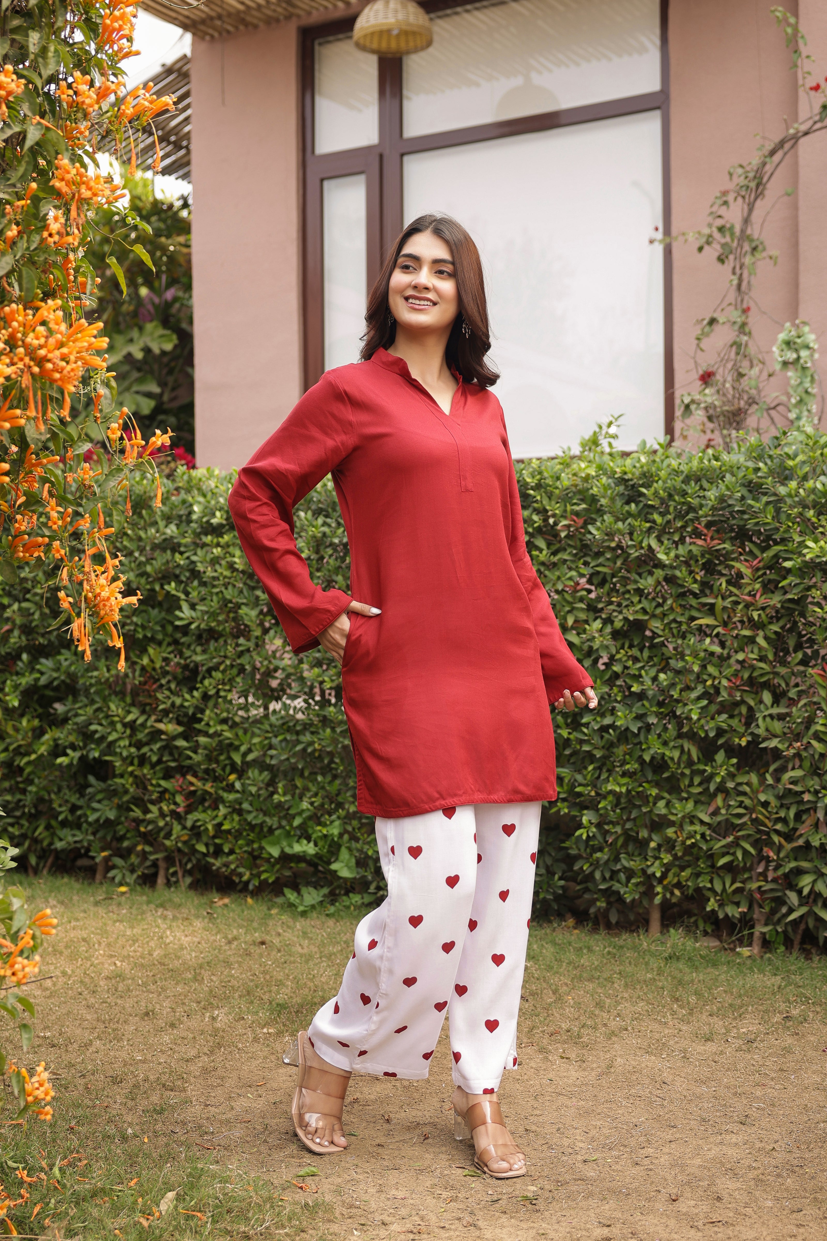 MASTANI –MAROON | Rayon Co-ord Set