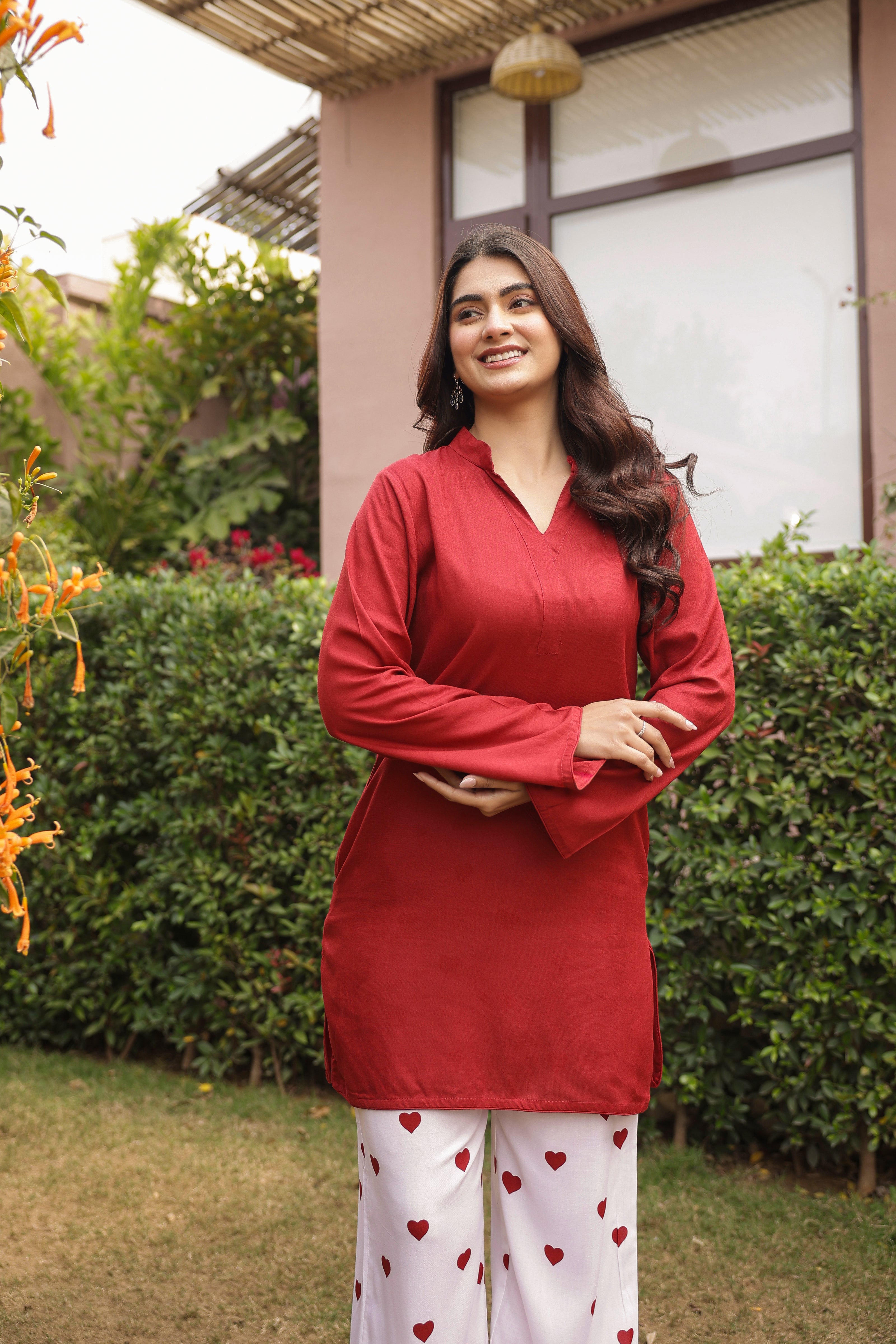 MASTANI –MAROON | Rayon Co-ord Set