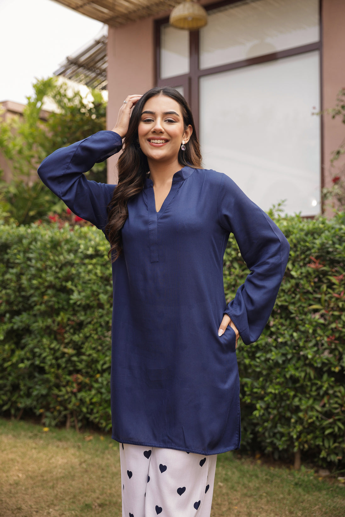 MASTANI – NAVY BLUE | Rayon Co-ord Set