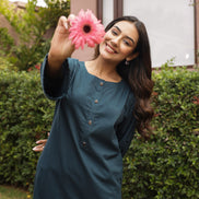 SABR – TEAL BLUE | Kurta Set