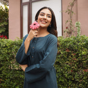 SABR – TEAL BLUE | Kurta Set