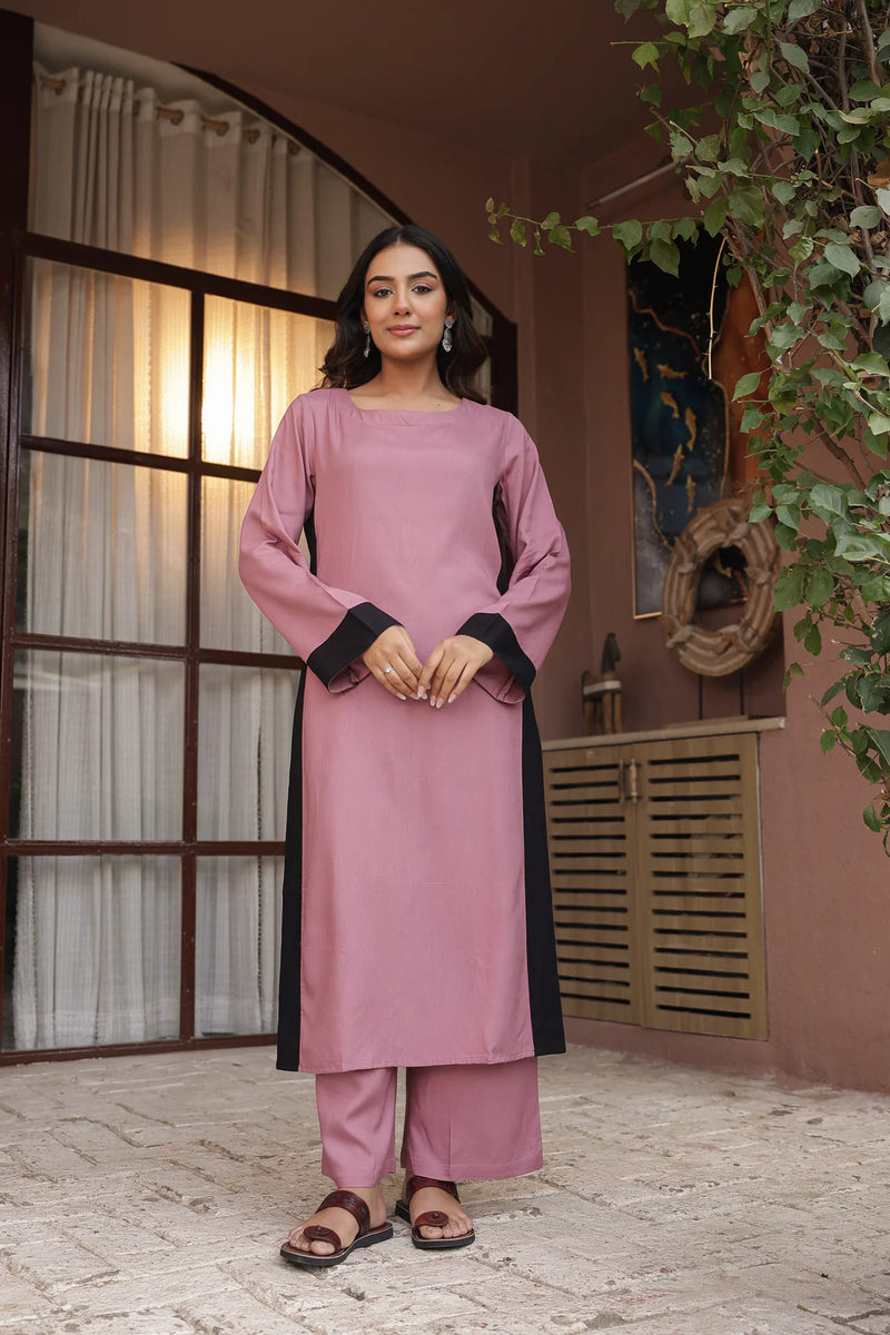 NOOR – BROWN | Relaxed Fit Rayon Kurta Set
