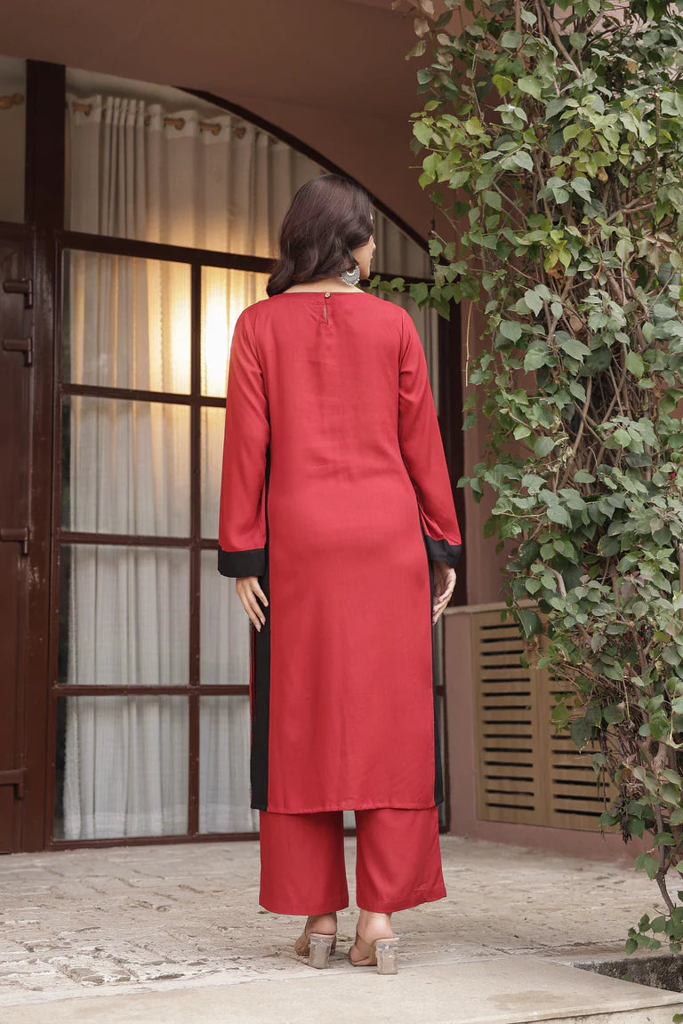 NOOR – MAUVE PINK | Relaxed Fit Rayon Kurta Set