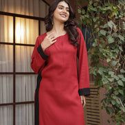 NOOR – BROWN | Relaxed Fit Rayon Kurta Set