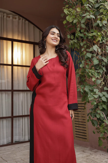 NOOR – BROWN | Relaxed Fit Rayon Kurta Set