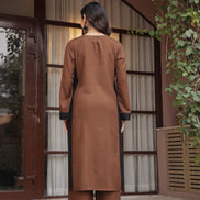 NOOR – BROWN | Relaxed Fit Rayon Kurta Set