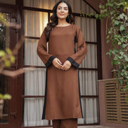 NOOR – BROWN | Relaxed Fit Rayon Kurta Set