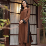 NOOR – BROWN | Relaxed Fit Rayon Kurta Set