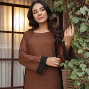 NOOR – BROWN | Relaxed Fit Rayon Kurta Set