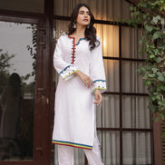 KHAAS – WHITE | Premium Cotton Slub Kurta Set