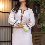 KHAAS – WHITE | Premium Cotton Slub Kurta Set