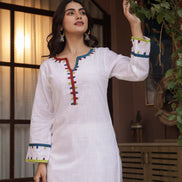 KHAAS – WHITE | Premium Cotton Slub Kurta Set