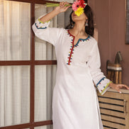 KHAAS – WHITE | Premium Cotton Slub Kurta Set