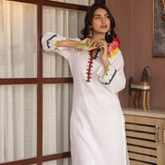 KHAAS – WHITE | Premium Cotton Slub Kurta Set