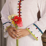 KHAAS – WHITE | Premium Cotton Slub Kurta Set