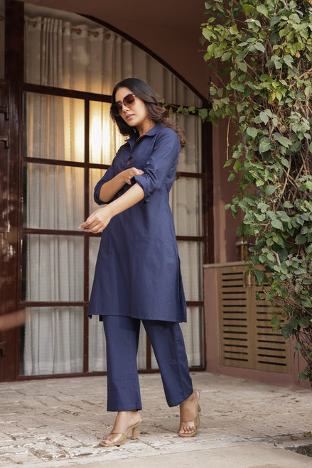 DHURANDHAR – BLACK | Cotton Kurta Pant Set