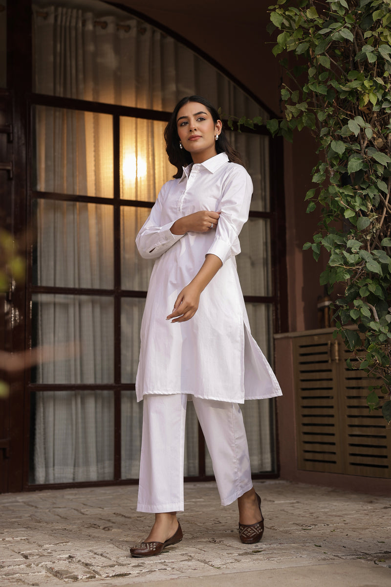DHURANDHAR – NAVY BLUE | Cotton Kurta Pant Set