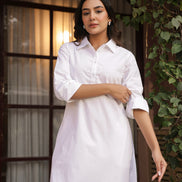 DHURANDHAR – WHITE | Cotton Kurta Pant Set