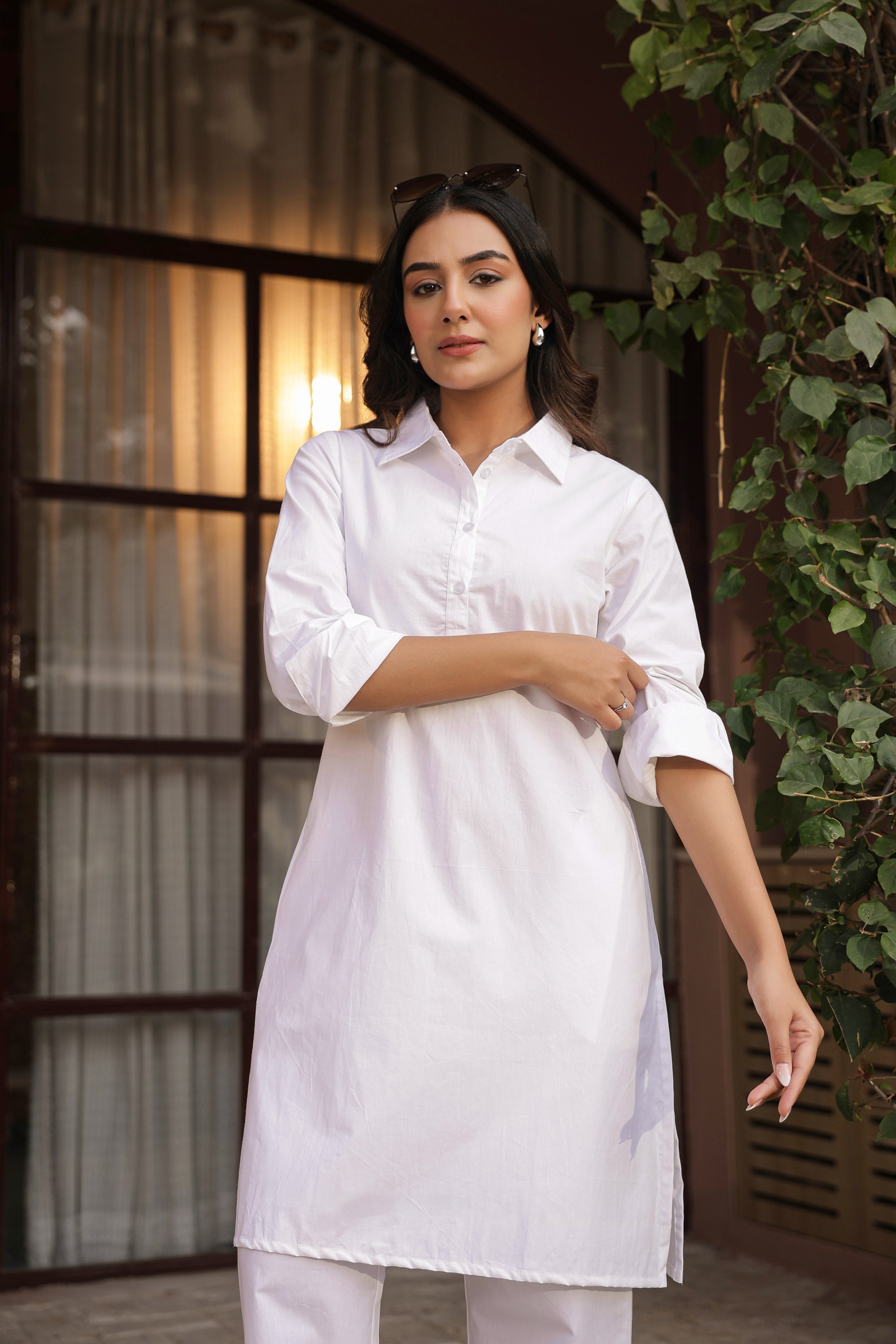 DHURANDHAR – WHITE | Cotton Kurta Pant Set