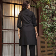 DHURANDHAR – BLACK | Cotton Kurta Pant Set