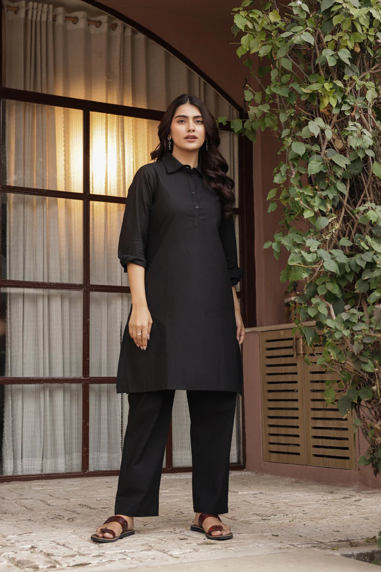 DHURANDHAR – NAVY BLUE | Cotton Kurta Pant Set