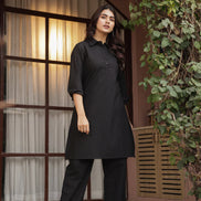 DHURANDHAR – BROWN | Cotton Kurta Pant Set