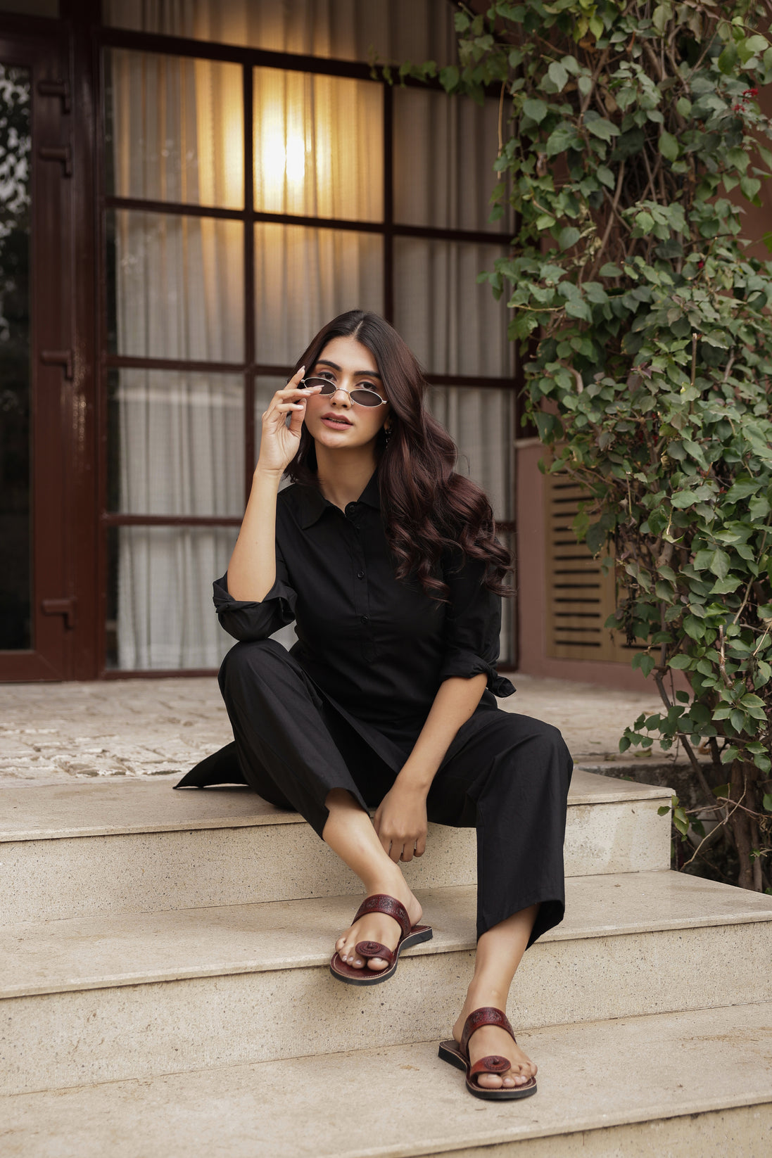 DHURANDHAR – BLACK | Cotton Kurta Pant Set