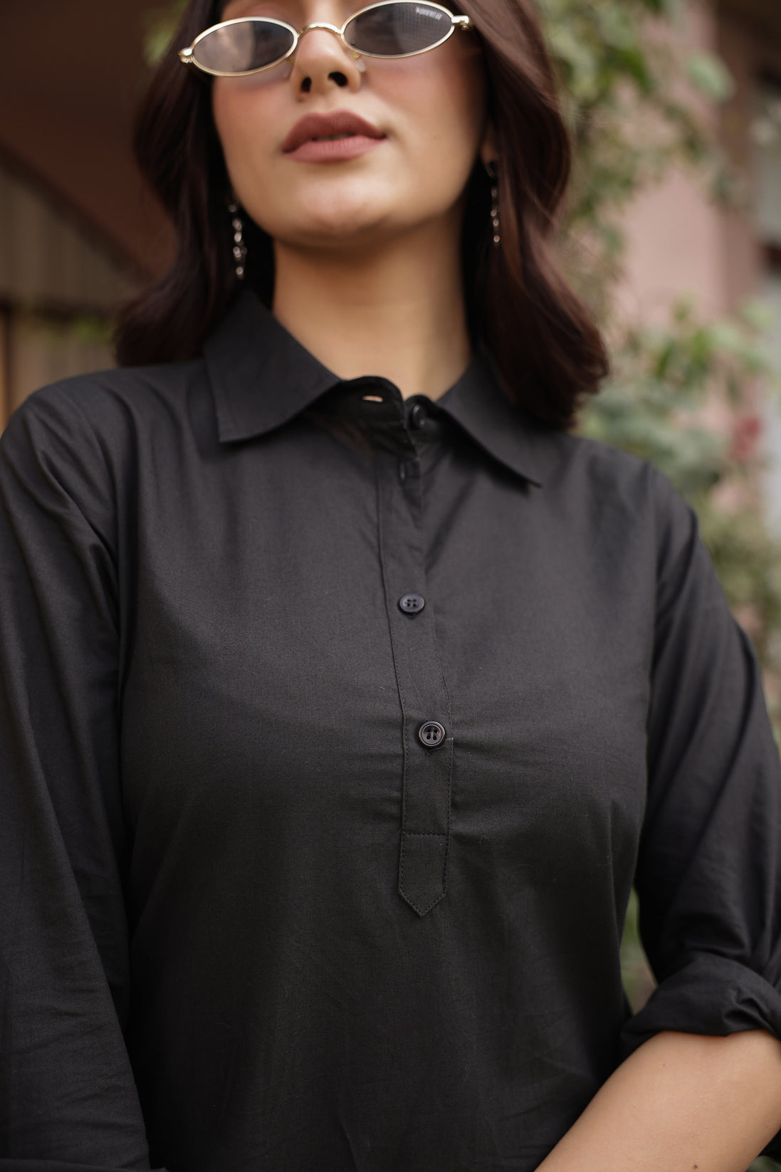 DHURANDHAR – BLACK | Cotton Kurta Pant Set