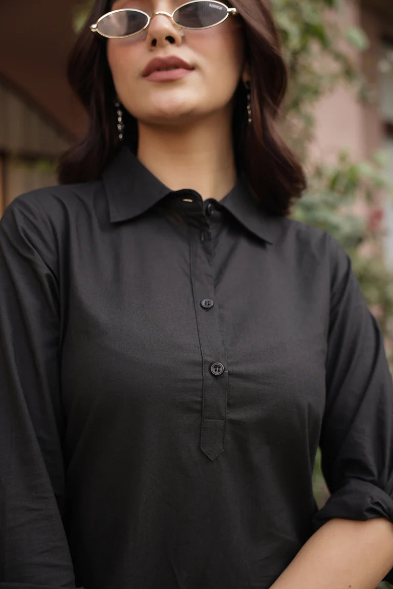 DHURANDHAR – NAVY BLUE | Cotton Kurta Pant Set