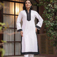 FITOOR – WHITE | Premium Cotton Poplin Kurta Set
