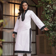 FITOOR – WHITE | Premium Cotton Poplin Kurta Set
