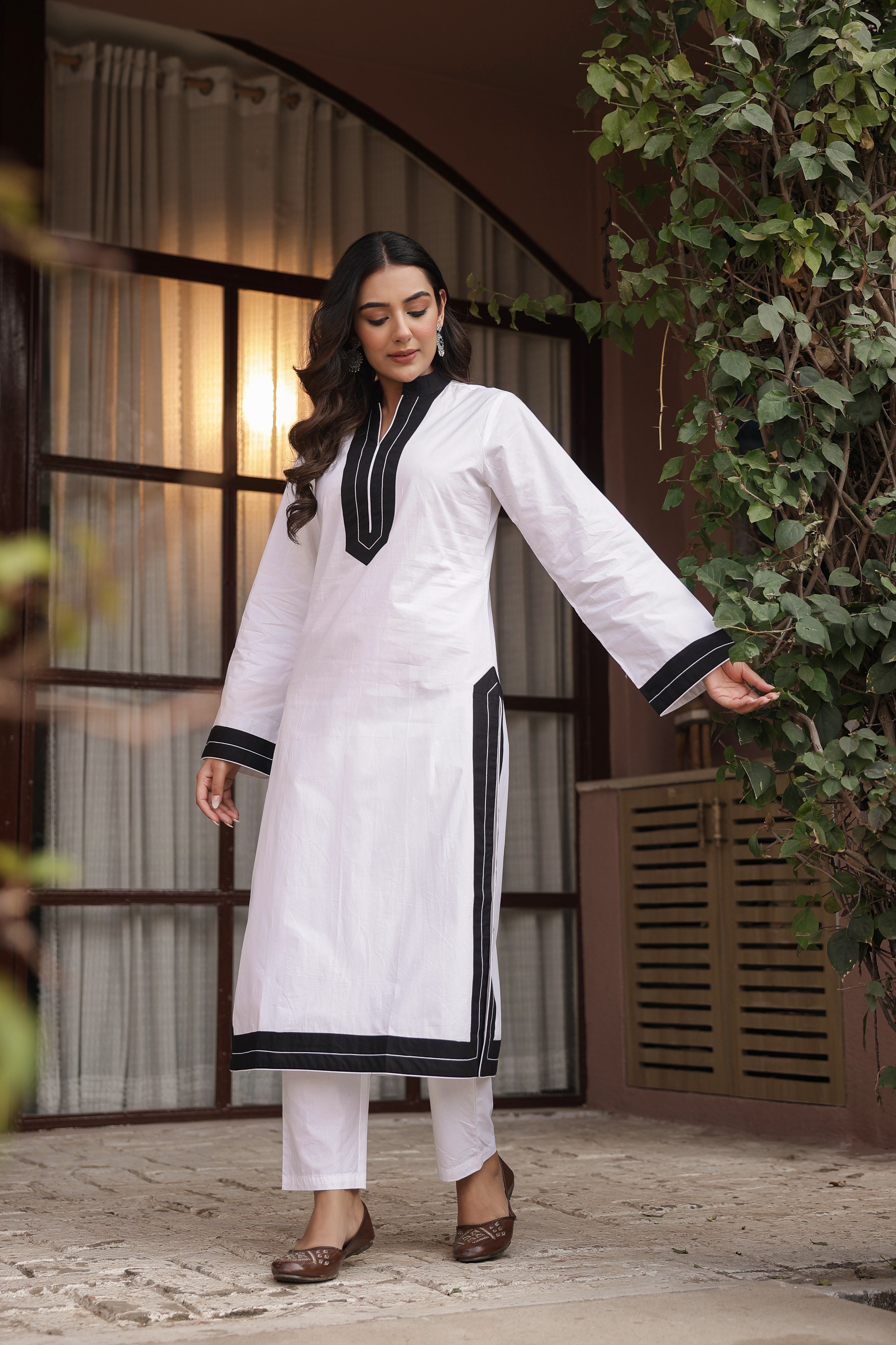FITOOR – WHITE | Premium Cotton Poplin Kurta Set