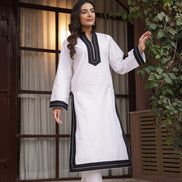 FITOOR – WHITE | Premium Cotton Poplin Kurta Set
