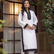 FITOOR – WHITE | Premium Cotton Poplin Kurta Set