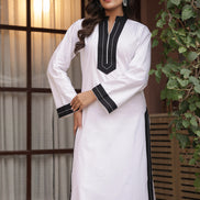 FITOOR – WHITE | Premium Cotton Poplin Kurta Set