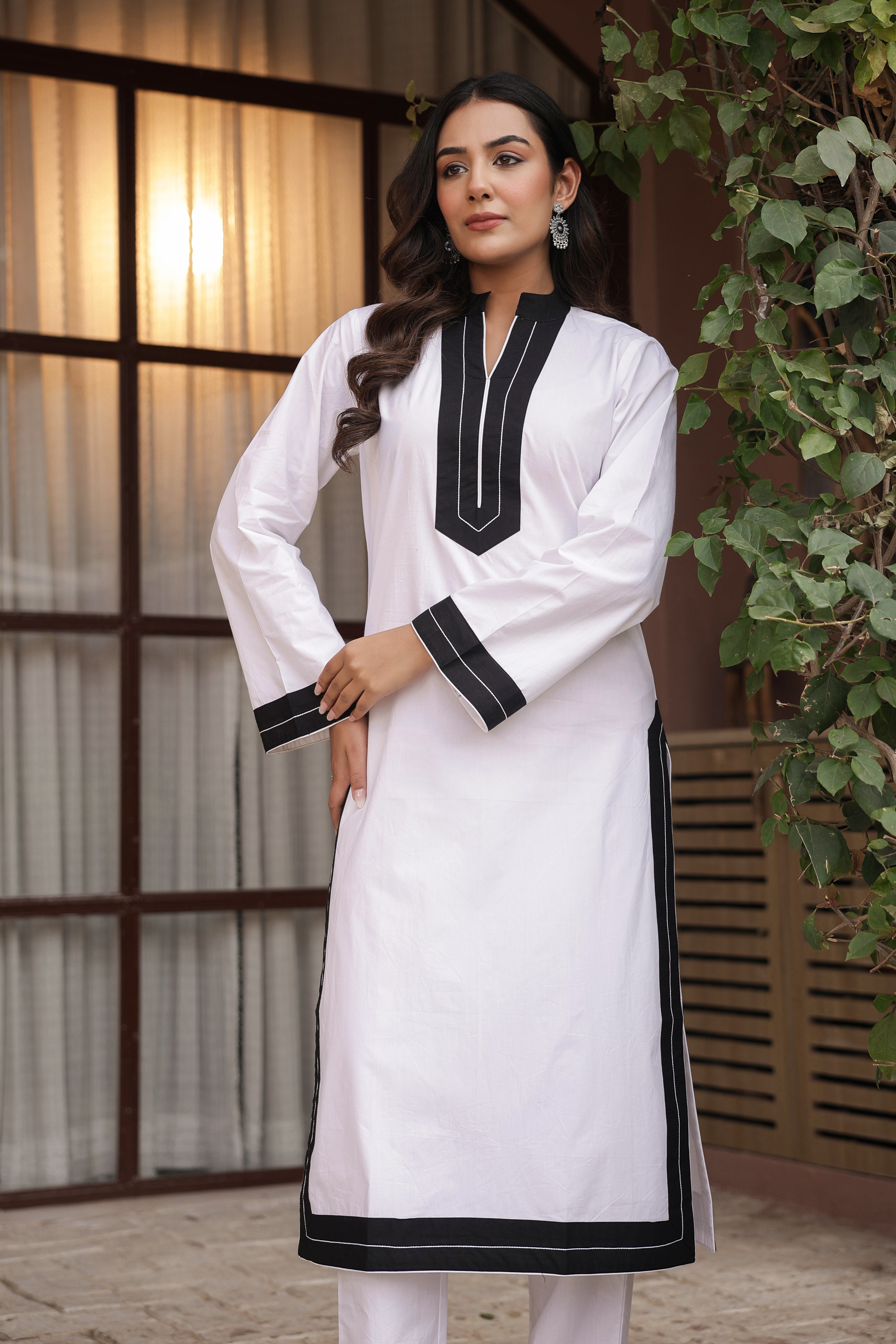 FITOOR – WHITE | Premium Cotton Poplin Kurta Set