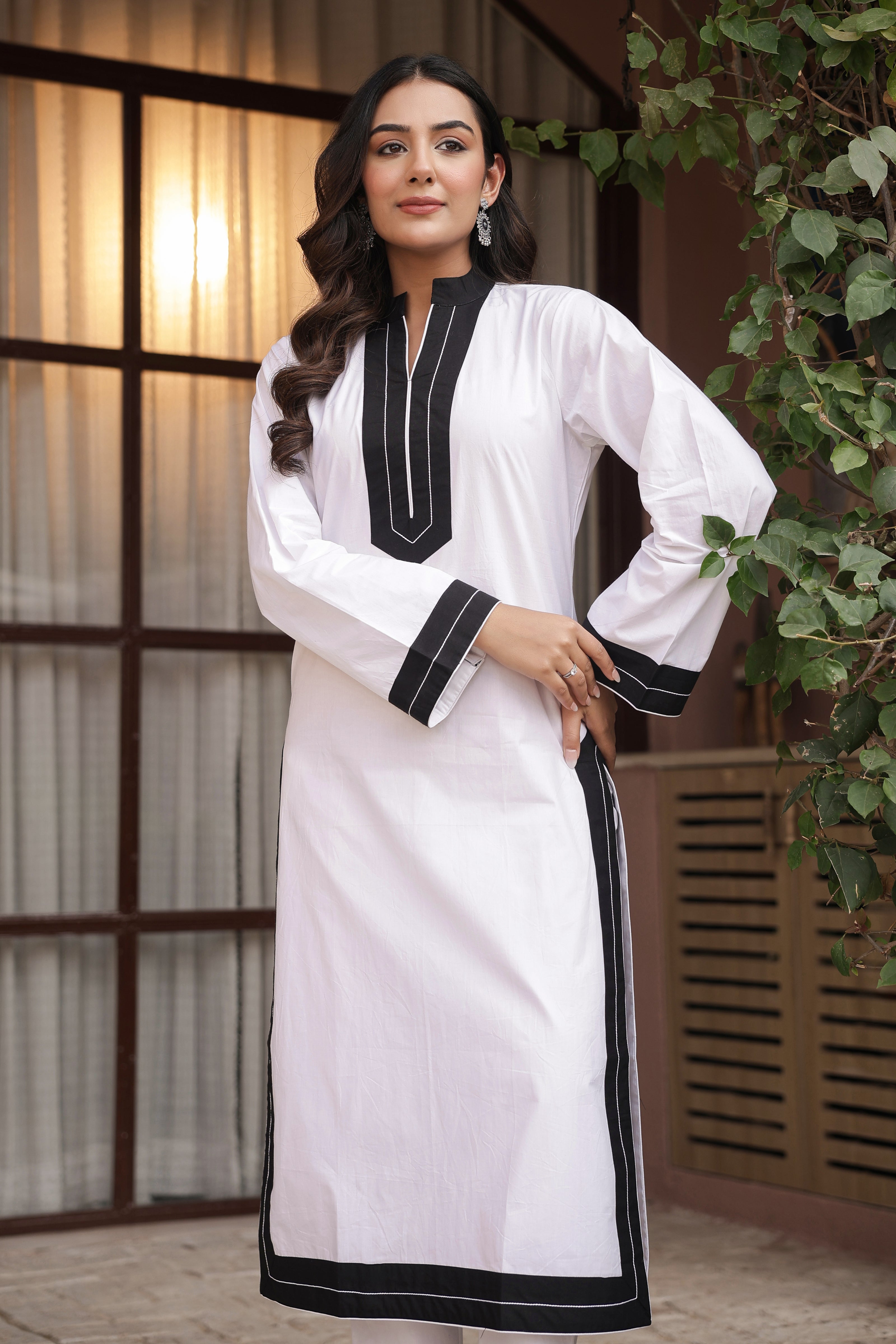 FITOOR – WHITE | Premium Cotton Poplin Kurta Set