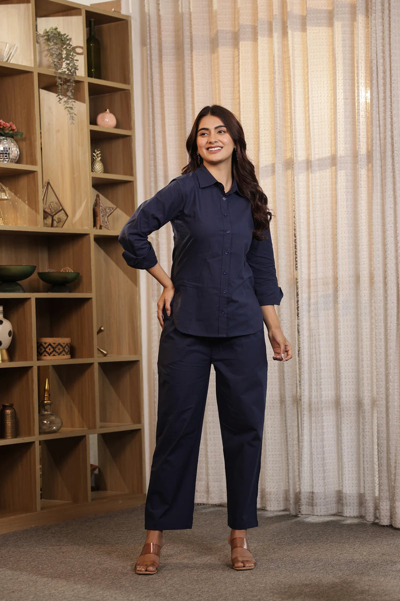 RAAHGIR – BROWN | Cotton Shirt & Pant Co-ord Set
