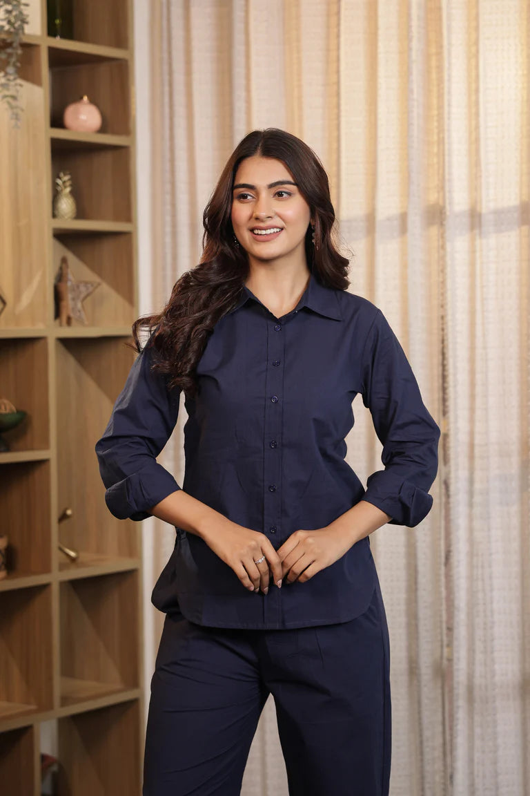 RAAHGIR – BLACK | Cotton Shirt & Pant Co-ord Set