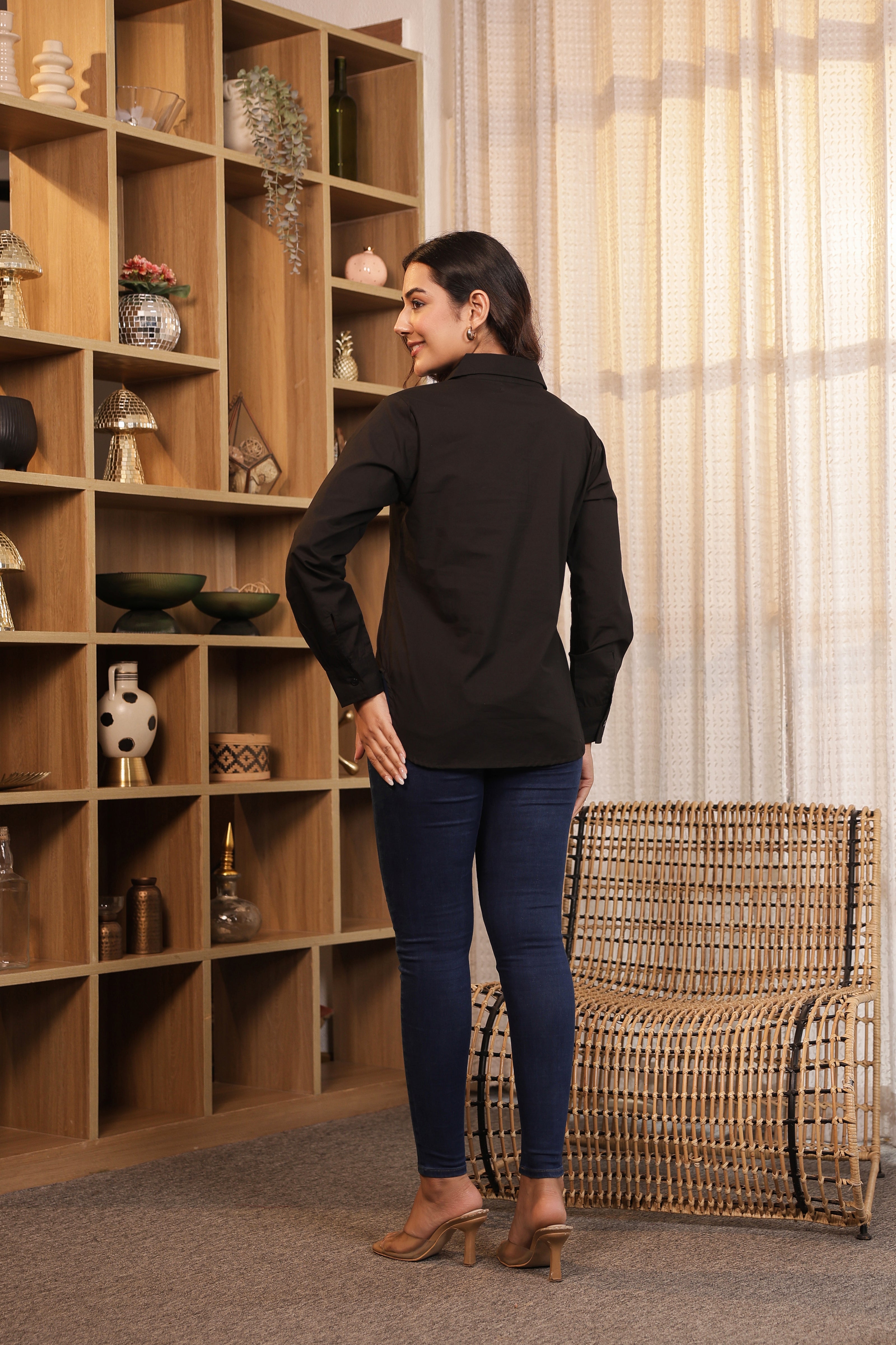 CHANCHAL – BLACK | Premium Cotton Poplin Shirt