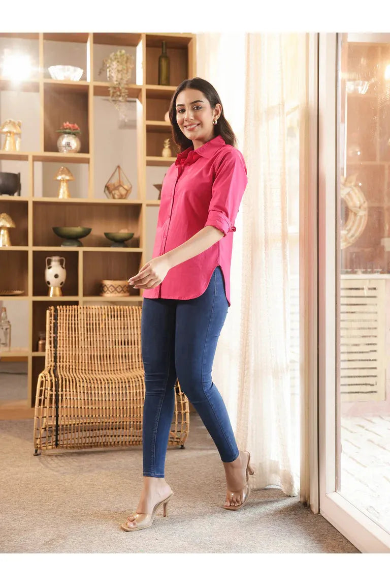 CHANCHAL – RED | Premium Cotton Poplin Shirt