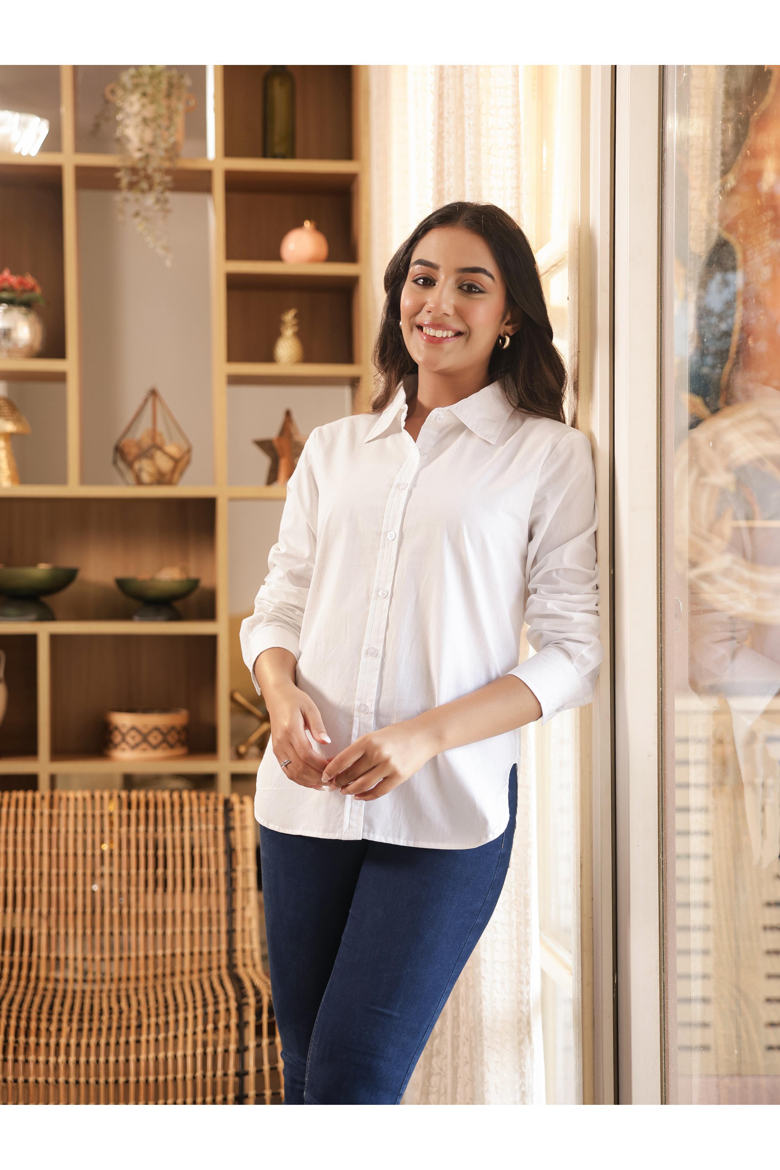 CHANCHAL – WHITE | Premium Cotton Poplin Shirt