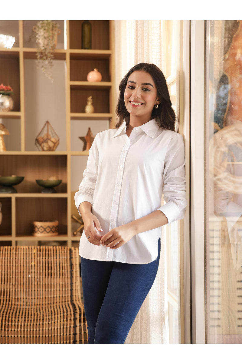 CHANCHAL – WHITE | Premium Cotton Poplin Shirt