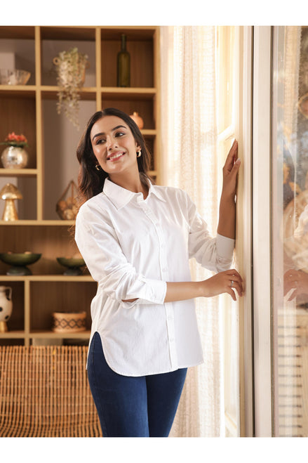 CHANCHAL – WHITE | Premium Cotton Poplin Shirt